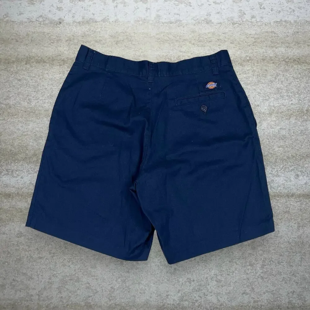 Vintage 90s Dickies Khakis Shorts 30x9 Navy Blue Cotton 9" Inseam